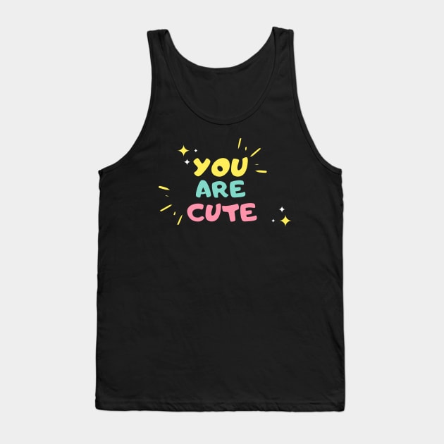 Yellow and Pink Typography Tank Top by CHEAPova